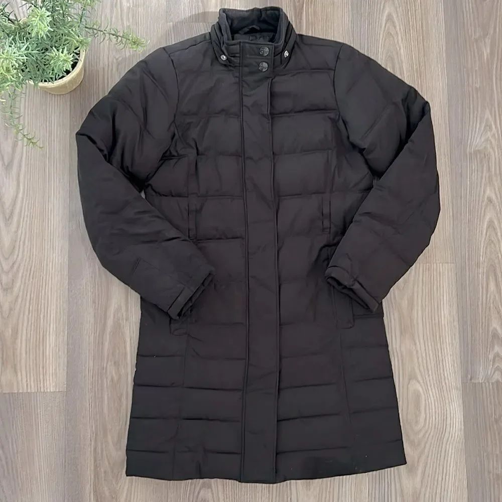 SUPER WARM LONG BLACK KIDS COAT FROM GAP SIZE LARGE EUC